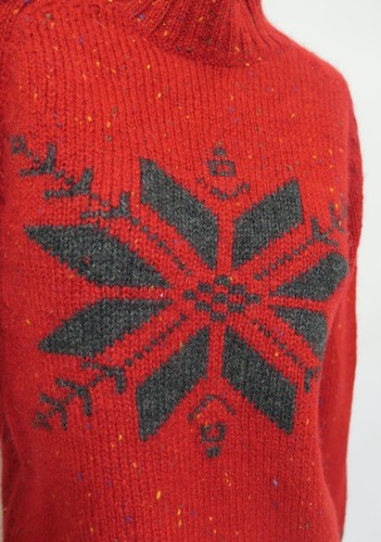 Retro Damen Vintage 80er 90er Jahre Eddie Bauer gesprenkelt purpurrot Wollpullover M - Bild 2 von 3