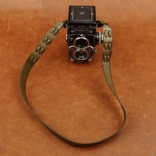 New Cam-in Adjustable Leather Shoulder/neck strap For Rollei Rolleiflex Olive