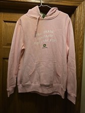 John Deere Pink Hoodie Will Trade Husband for Tractor Sz M 8/10 medium NWT New