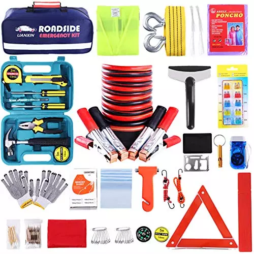 Roadside Assistance Emergency Kit - Multipurpose Emergency Pack Car Premium Road