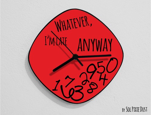 Whatever I'm Late Anyway / Oval Red - Wall Clock