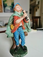 STATUINE PRESEPE FONTANINI - PASTORE CON FLAUTO cm 21 FIRMATO R. SIMONETTI