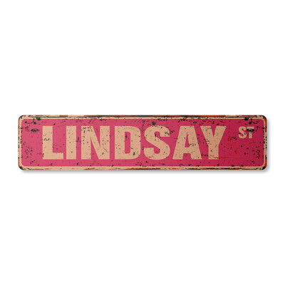 LINDSAY Vintage Street Sign Childrens Name Room Metal Sign