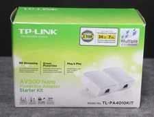 TP-LINK AV500 Nano Powerline Adapter Starter Kit TL-PA4010KIT, HD Streaming NIOB