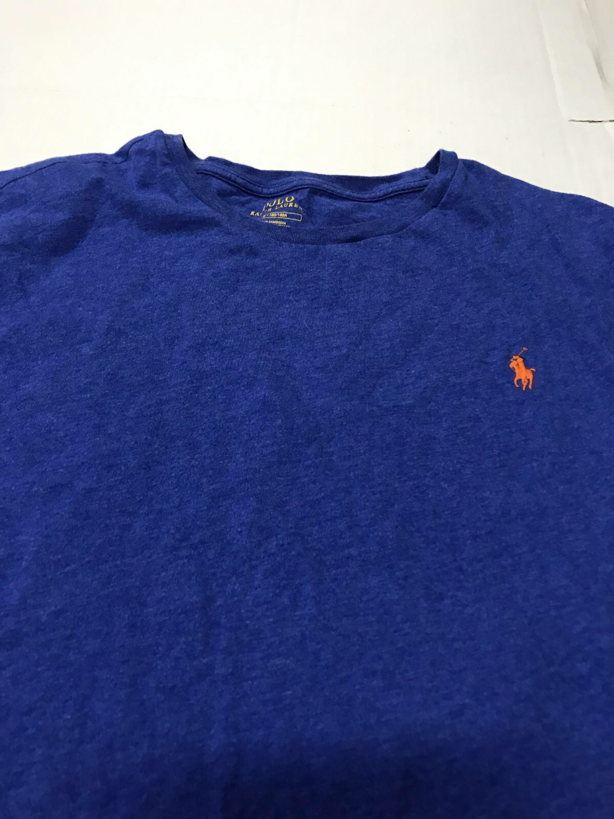 Polo Ralph Lauren maglietta manica corta blu uomo taglia large logo pony