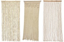 abc HOME | Türvorhang | Raumteiler | Holz | Bambus | Baumwolle | 200 cm H