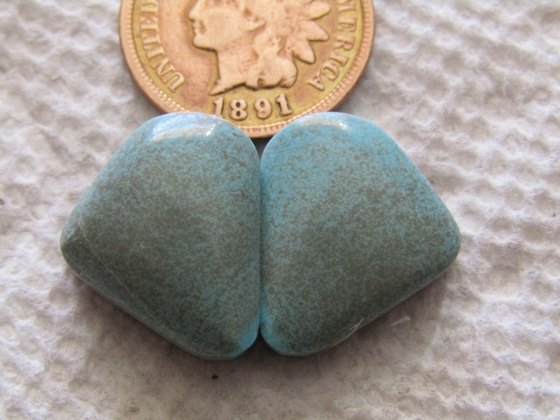2 Number Eight Turquoise Cabochons 18 carats Matching Set #8 Cabs