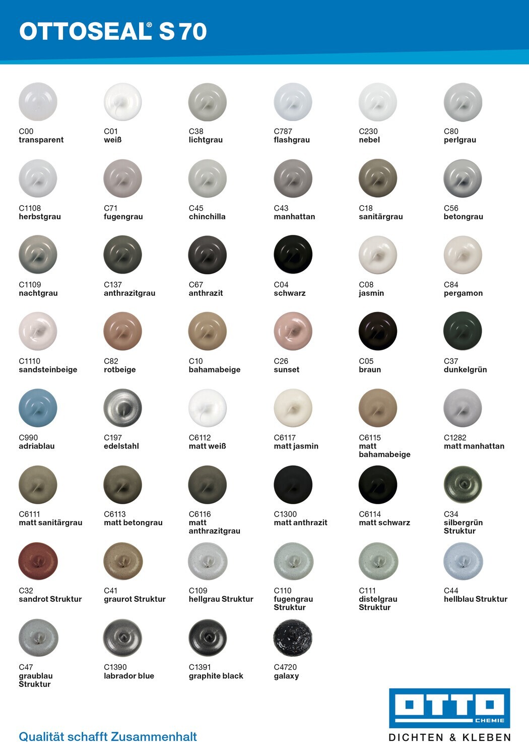 Ottoseal S 70 Verarbeiter Color Chart Colour Small Pattern Regulation Joints