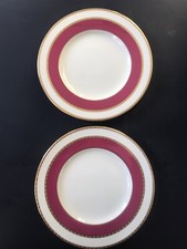2 Mintons Tiffany  Co 9  plates crimson with gold bands