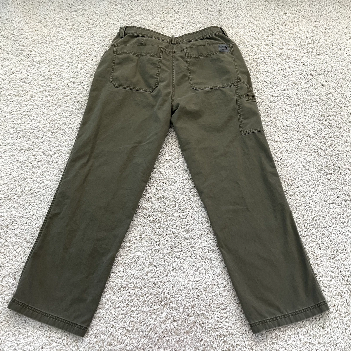 The North Face Pants Mens Size 36 Short Carpenter Pocket Flat Front Green |  eBay
