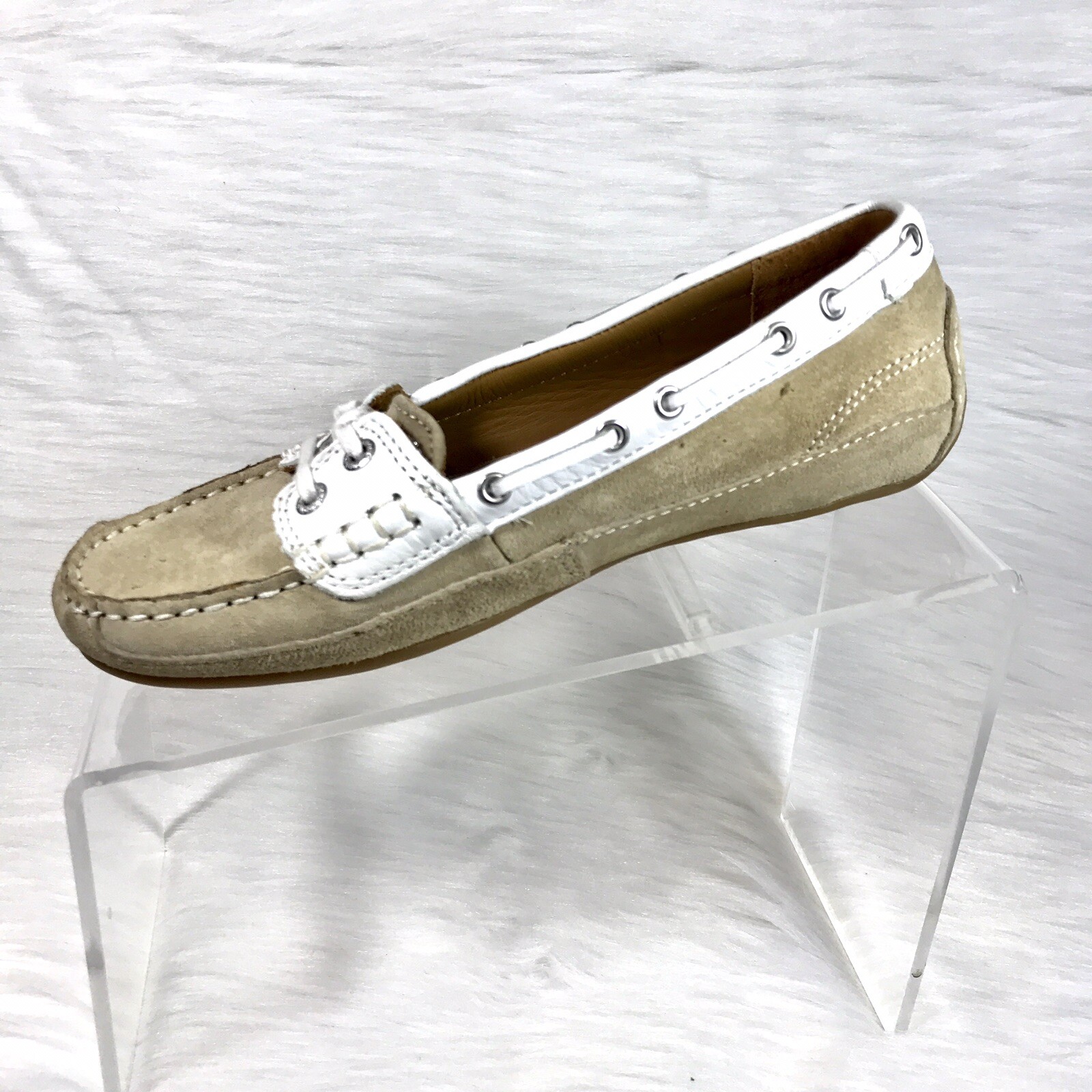 Sebago Womens Boat Shoes Size 6.5 M Beige /White Suede eBay