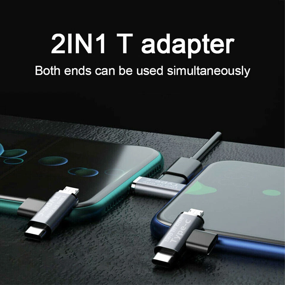 USB 3.1 C Splitter 2 in 1 T Adapter C Female To USB-C Micro/2 USB C Male Charger - Image 3 of 4