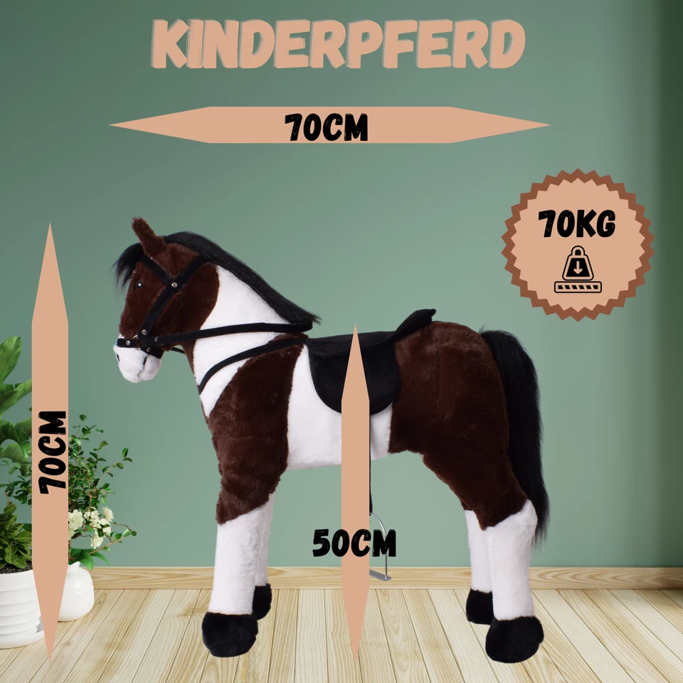 TE Trend Plüsch Reitpferd Reittier Kinder Spielpferd mit Sound Stehpferd 70cm - Bild 2 von 4