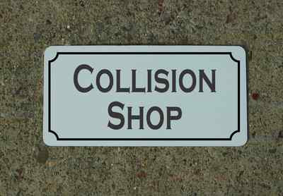 COLLISION SHOP Metal Sign 4 6x12 Car Repair TV Movie Props Gym