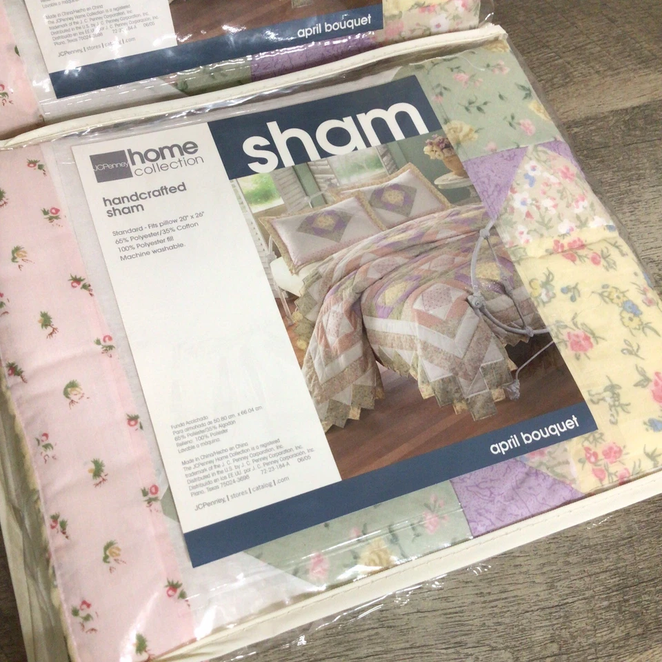Par de fundas de almohada estándar JC Penney Home Collection ~ ramo de abril nuevo con etiquetas Foto 3 de 4