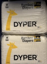 DYPER Bamboo Baby Viscose Diapers, Size 5-XL, 55 Count