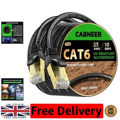 Cat 6 Outdoor Ethernet Kabel 30M, 10Gbps UV beständig, Direct Burial, Heavy Duty