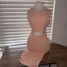 Sleeveless Cutout Peach Dress Size Large