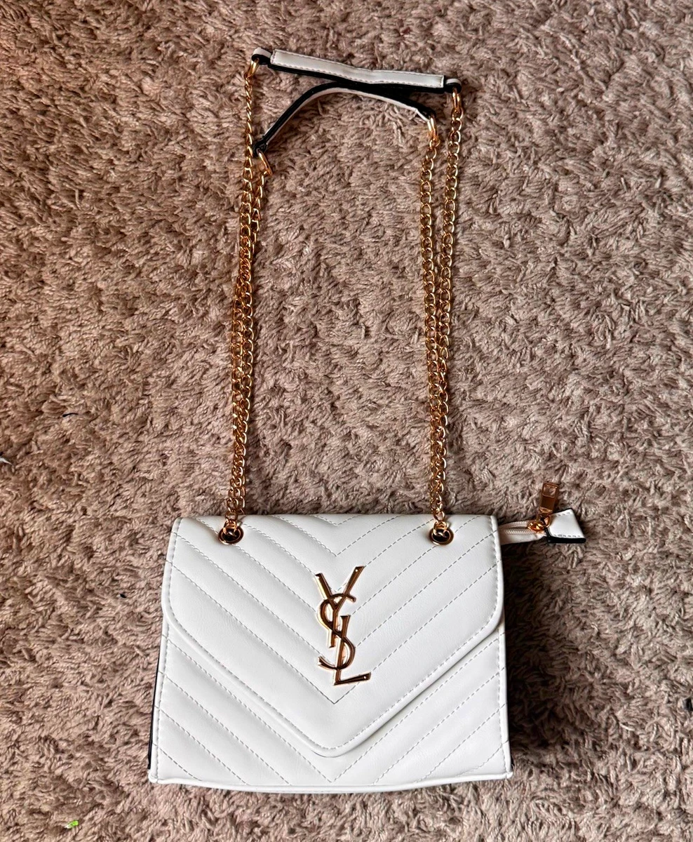 YSL White Shoulder Bag Rank AB~B Sunset Medium leather shoulder 