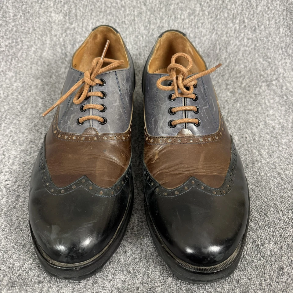 Zapatos Oxford John Fluevog para hombre talla 12,5 tricolor de cuero punta de ala Foto 3 de 4