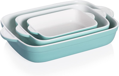 Sweejar Casserole Dish for Oven Ceramic NonStick Roasting Baking Dish Sets of 3 