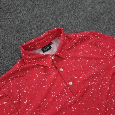 Sunday Swagger Polo Shirt Mens LT Red Splatter Performance Golf Stretch Gnarly