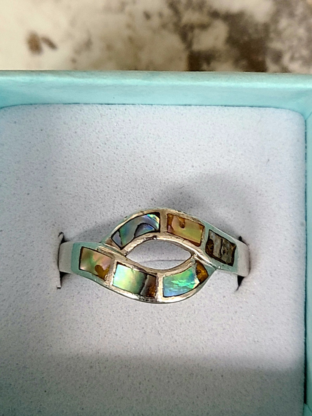 Fine Solid .925 Sterling Silver  Ring With Abalon… - image 1