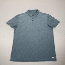 Vuori Shirt Men Large Blue Strato Tech Polo Performance Stretch Golf Lightweight