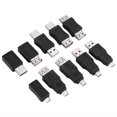Pack Of 10 Multiple USB2.0 Adapters Micro/Mini Male Female Converters Connec SET
