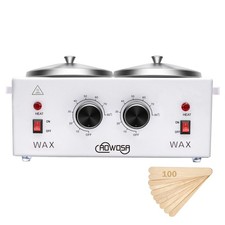 Professional Waxing Kit Wax Warmer Double Pot Wax Heater Machine for Hair Rem...