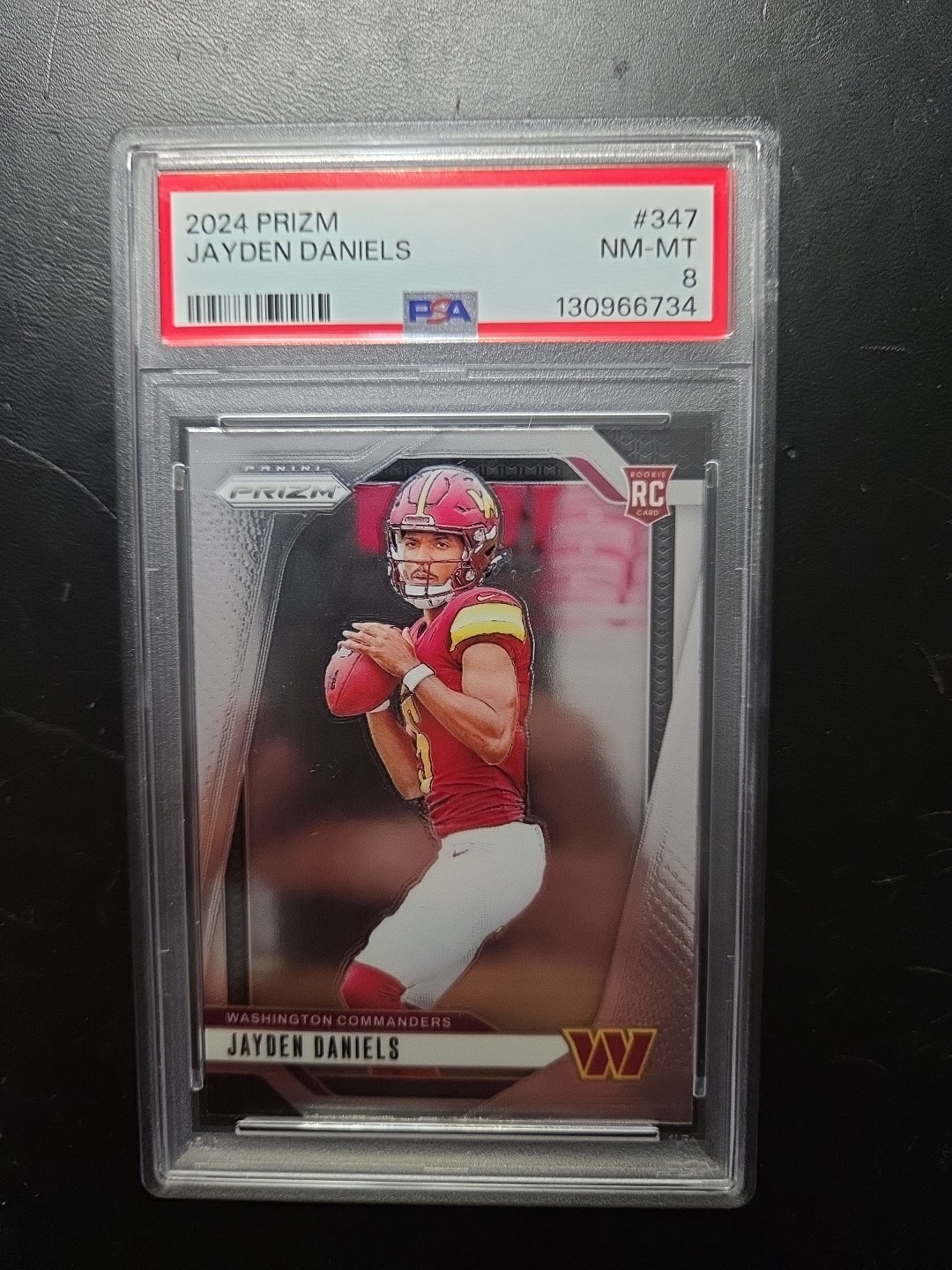 2024 PANINI PRIZM #347 JAYDEN DANIELS ROOKIE RC PSA 8