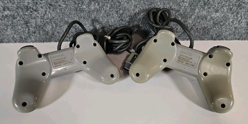 Manettes Sony PlayStation PS1 Officielles OEM Grises (2) SCPH-1080 Testées Fonctionnelles - Photo 2/3