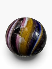 2 Vintage German Handmade Indian Marbles - Heavily Played Condition/Damaged