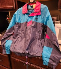 Frank Shorter Vintage 90's Color Block Windbreaker Running Jacket Size MEDIUM