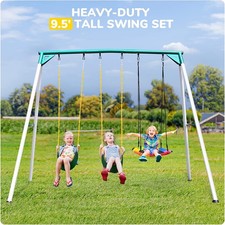 GREAT METAL PLAYGROUND SWING SET Outdoor Kids Children Backyard Swingset Seat