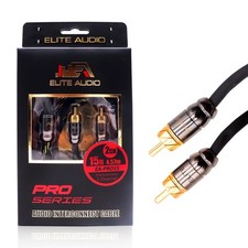 Pro Series 15ft. 2-Channel Car Audio RCA Cable - Triple Shielded, Brass Conne...