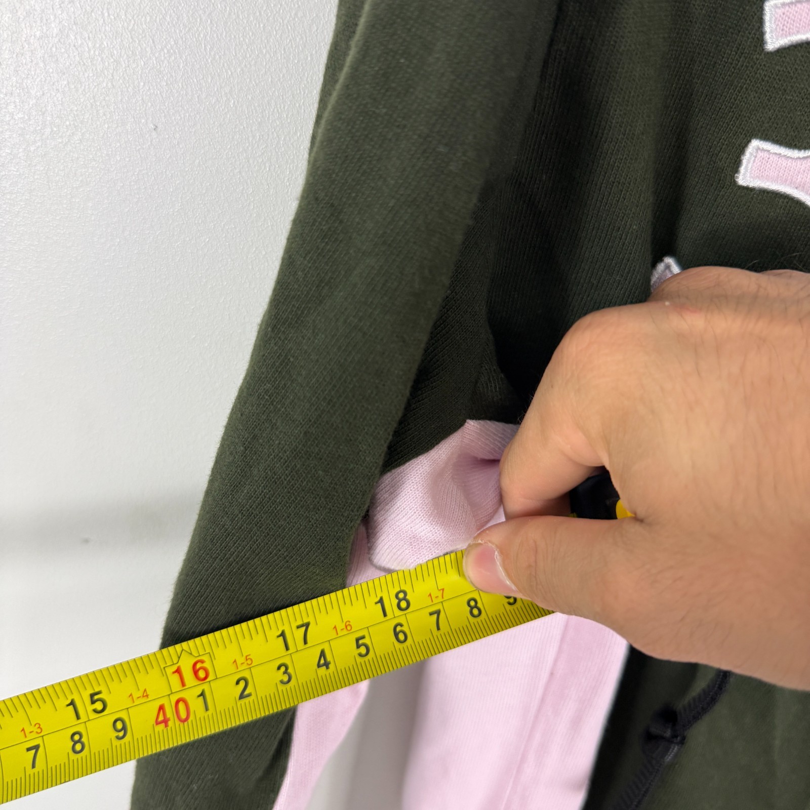 Women's VTG Rydale Country Clothing Olive Pink Size 14 Long Sleeve Rugby Shirt image 7