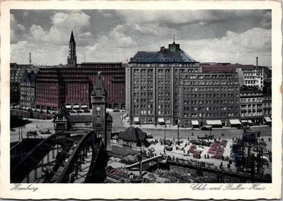 Hamburg Germany Cityscape Buildings Chilehaus Ballin-Haus Continental Postcard