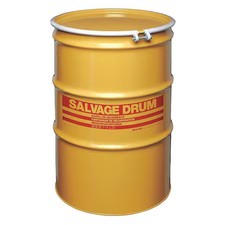 Zoro Select Hm8518l Open Head Salvage Drum, Steel, 85 Gal, Lined, Yellow,