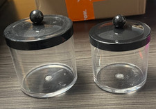 set of 2 glass jars with black lids - organizing