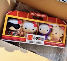 Juego de 4 juguetes de peluche Hello Kitty 50 aniversario McDonald's Happy Meal limitado