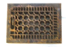 Antique Victorian Cast Iron octagon shape holes Floor Register Vent 1890s