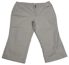 Tommy Hilfiger Capri Pants Women's Size 22 Beige Wide Leg Y2K Cotton VTG 2002
