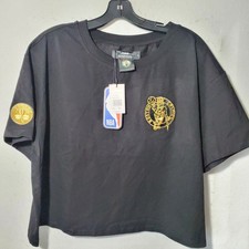 Boston Celtics Shirt Women XL NBA Basketball Pro Standard Gold Patch cropped Tee