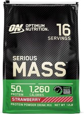 Optimum Nutrition Serious Mass,Strawberry Flavour, 16 Servings, 5.45KG 8.72 per kilo