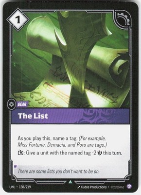 The List 138/219 Unleashed Riftbound League of Legends