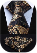 Ties for Men Paisley Tie and Pocket Square Woven Classic Floral Mens Ties Handke