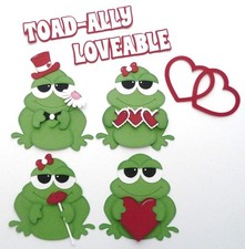 Premade Paper Pieced Title and Pieces for Scrapbooking Valentine, Love, Frogs