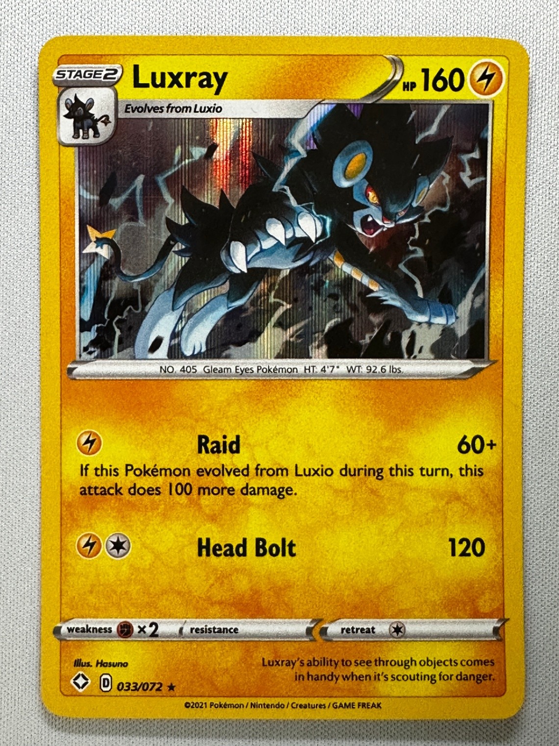 Luxray Holo Rare Shining Fates 033/072 NM (orange)
