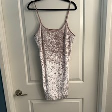 Victoria's Secret Velvet Slip Dress chemise slip in Soft Pink size Med/Large Y2K